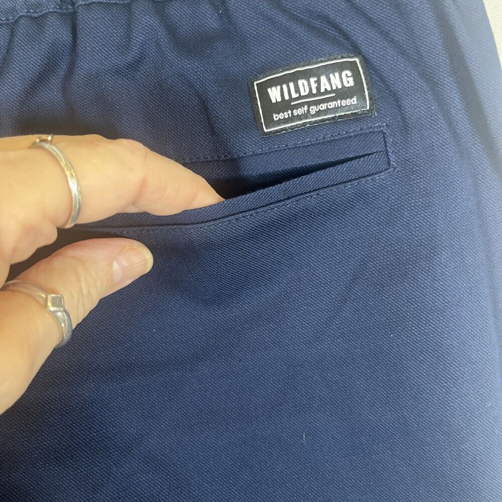 Wildfang The Essential Piped Drawstring Pant NWT Navy/White - Picture 7 of 8
